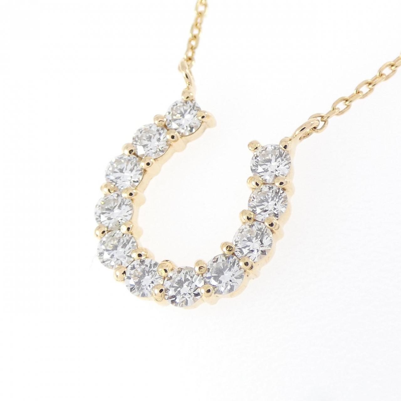K18YG ホースシュー ダイヤモンド ネックレス 0.30CT