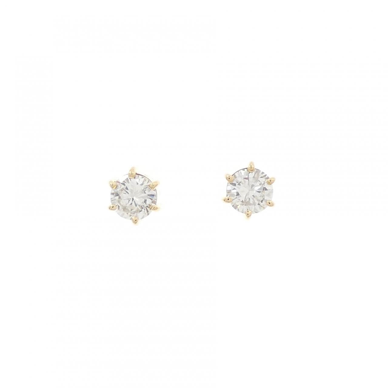 K18YG ソリティア ダイヤモンド ピアス 0.46CT