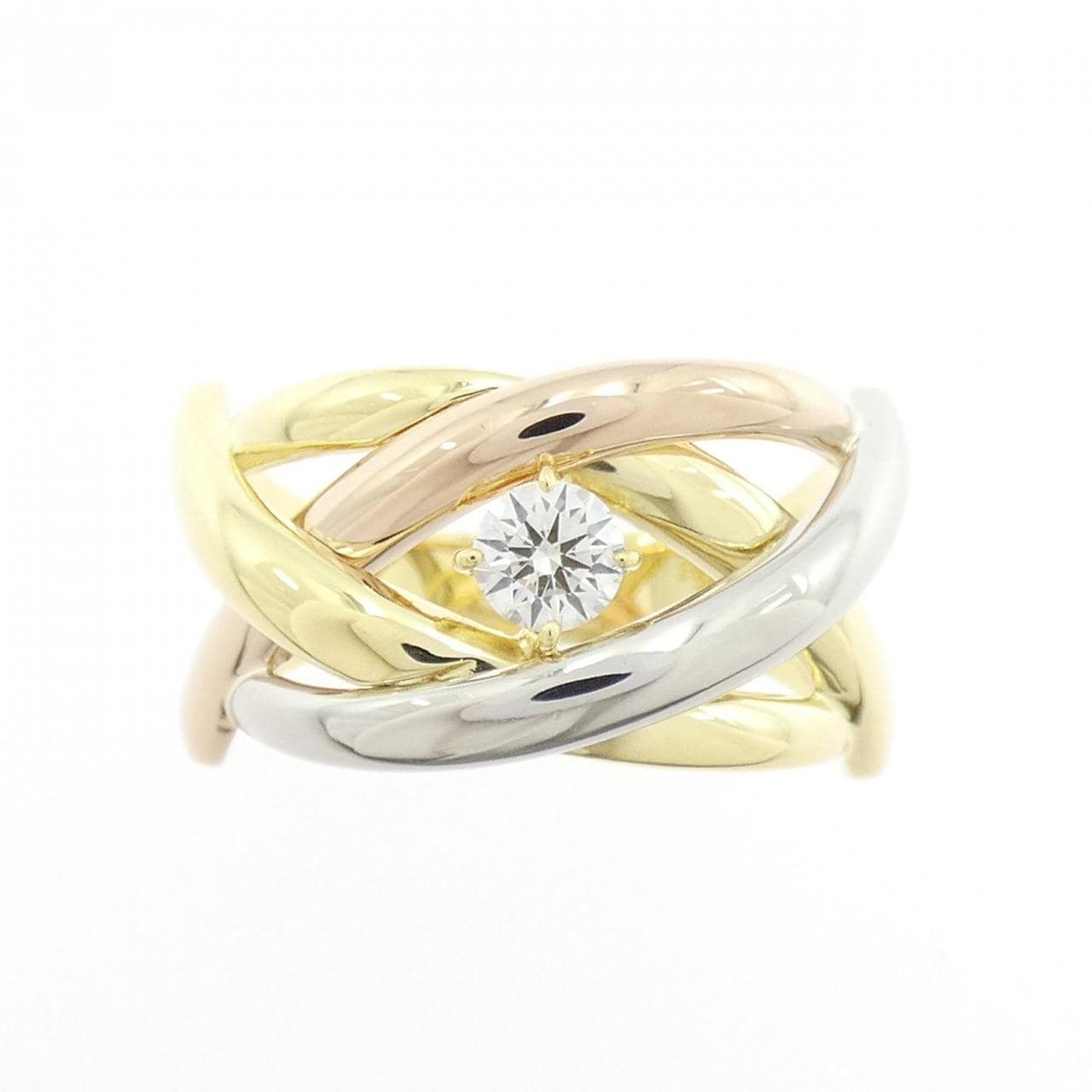 K18YG/PT950/K18PG Diamond Ring 0.210CT