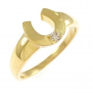 K24YG ホースシュー ダイヤモンド リング 0.05CT