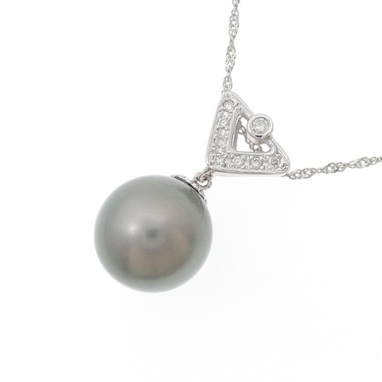 PT900/PT850 黒蝶パール ネックレス 11.6mm