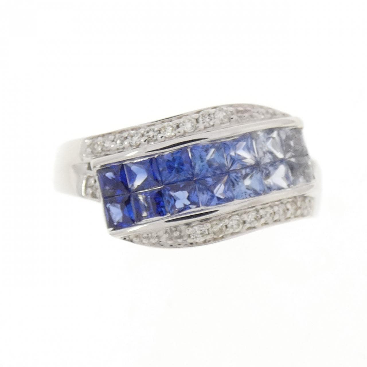 K18WG サファイヤ リング 1.00CT