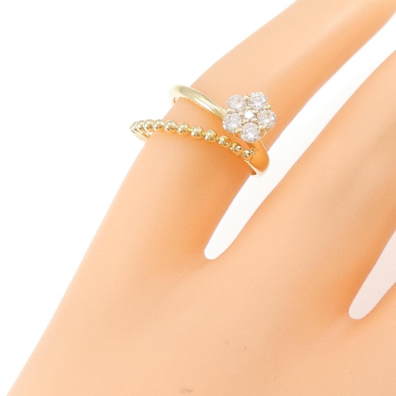 セイレーン　アズーロ フラワー ダイヤモンド リング 0.18CT