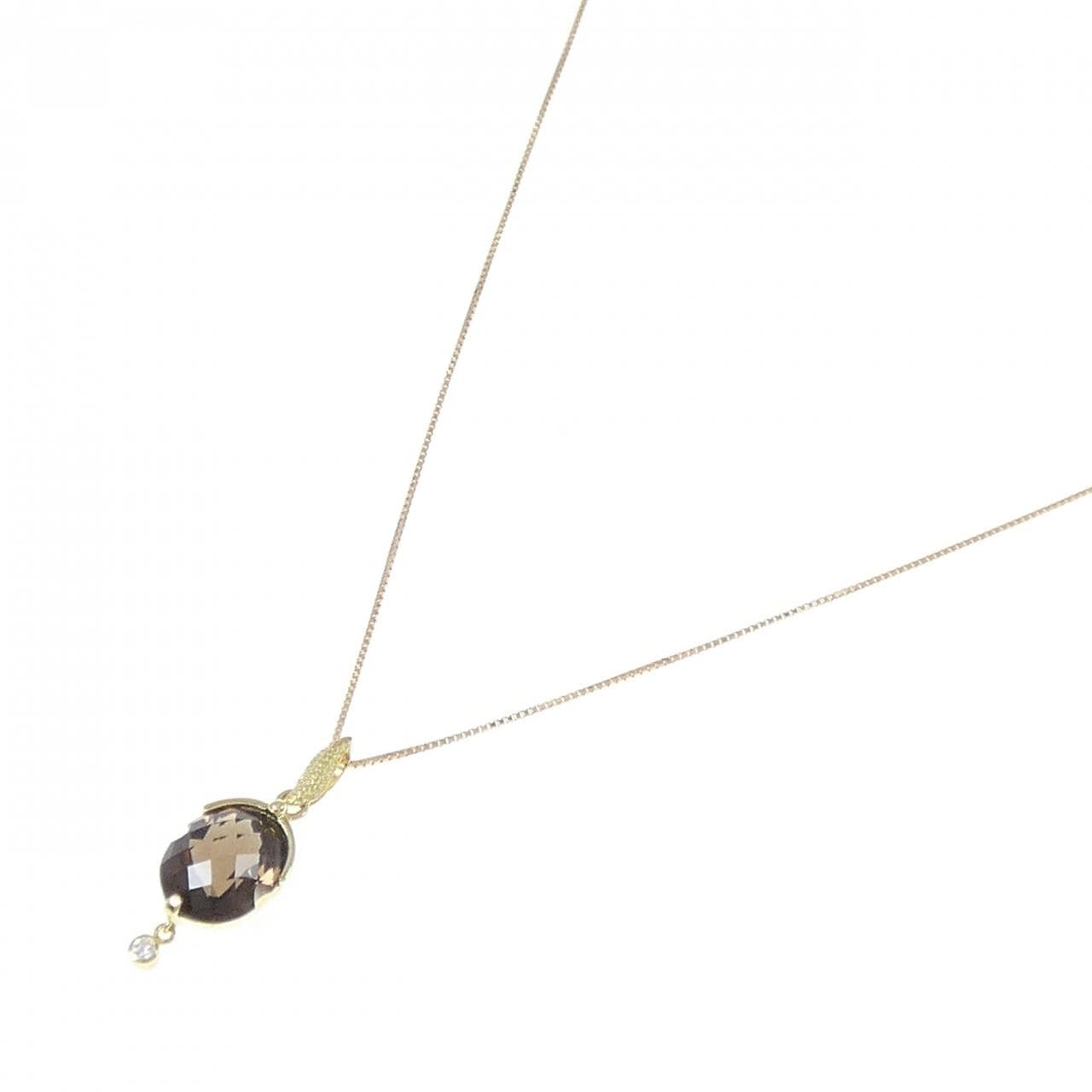 K18YG スモーキークオーツ ネックレス 3.51CT