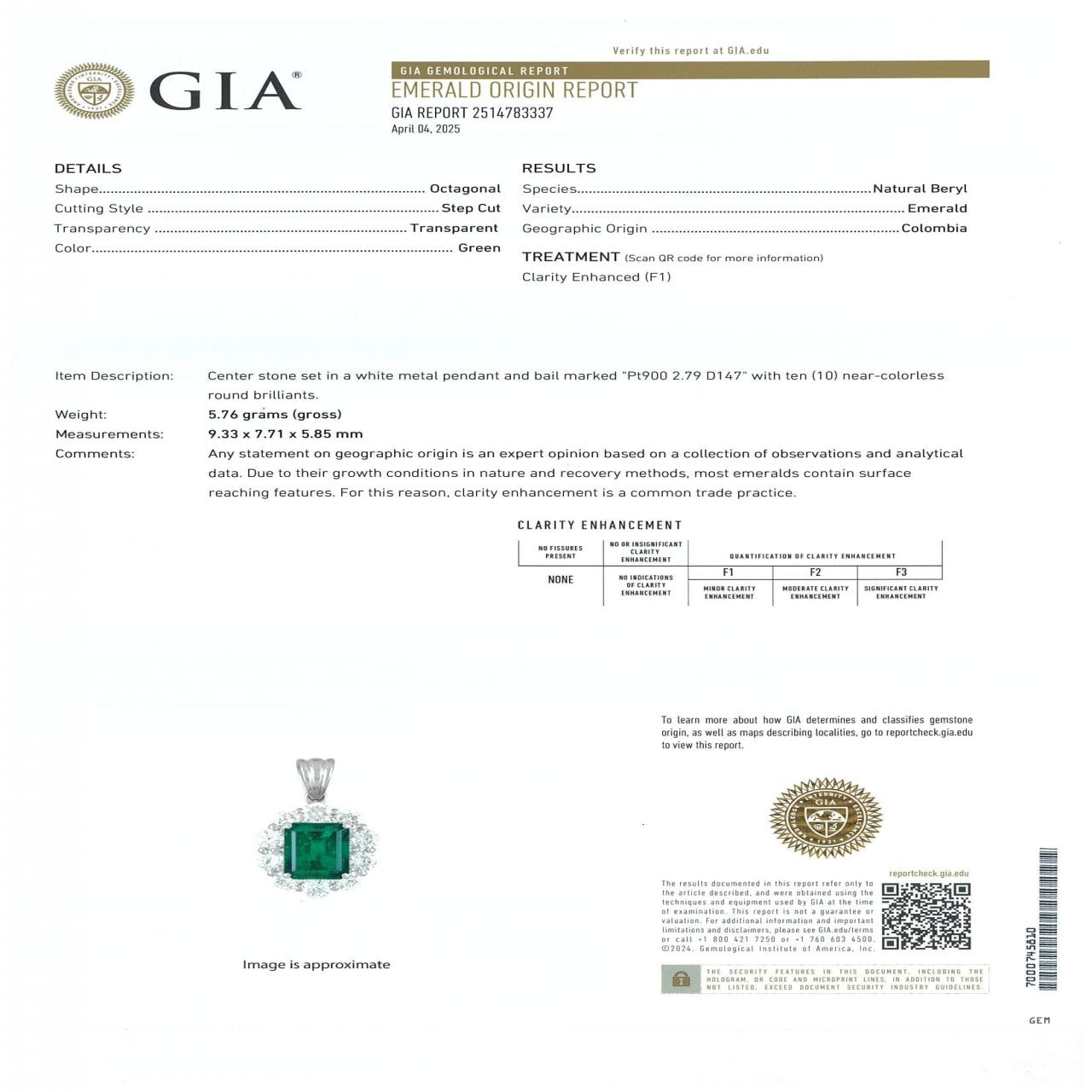 PT900/PT850 エメラルド ネックレス 2.79CT コロンビア産