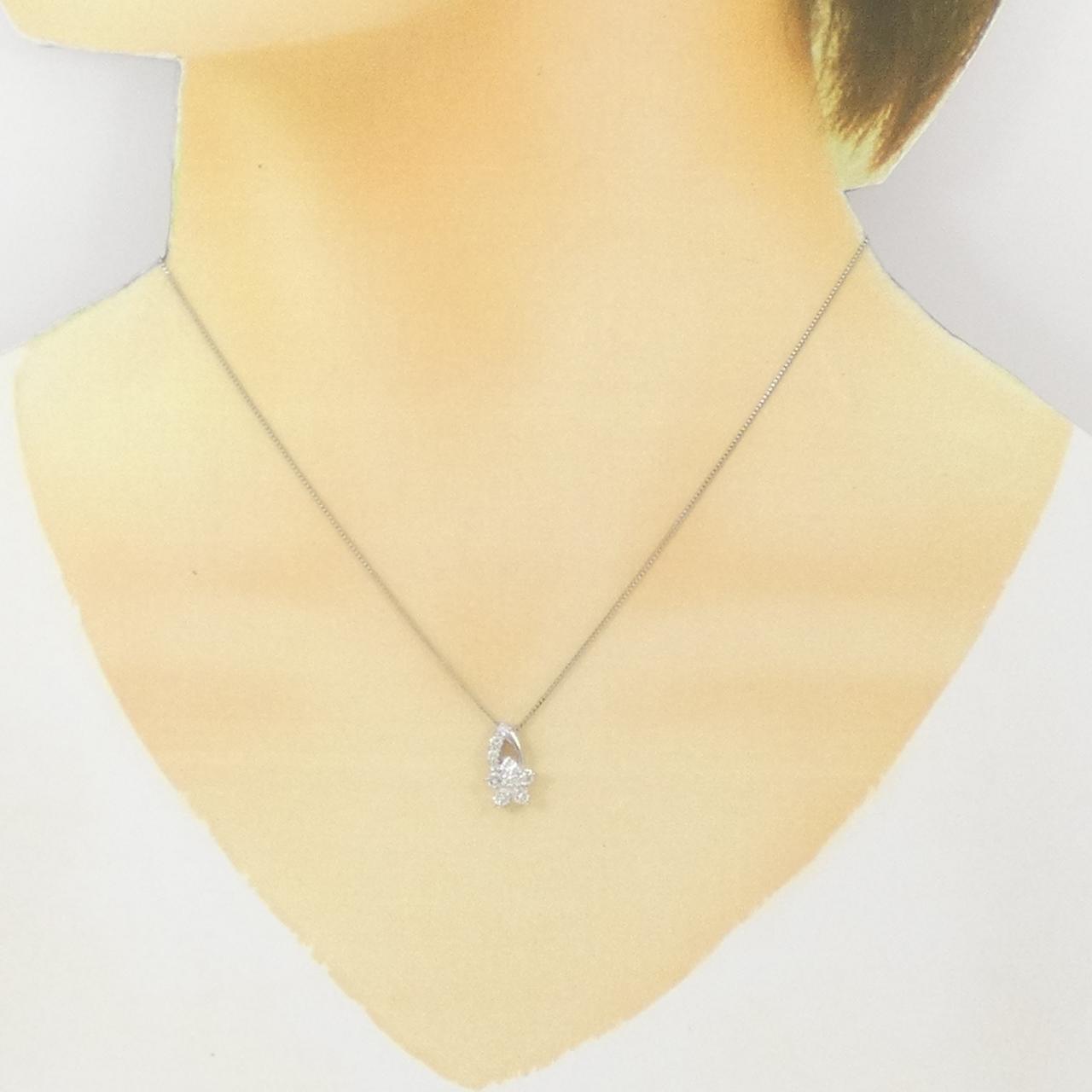 PT900/PT850 フラワー ダイヤモンド ネックレス 0.50CT