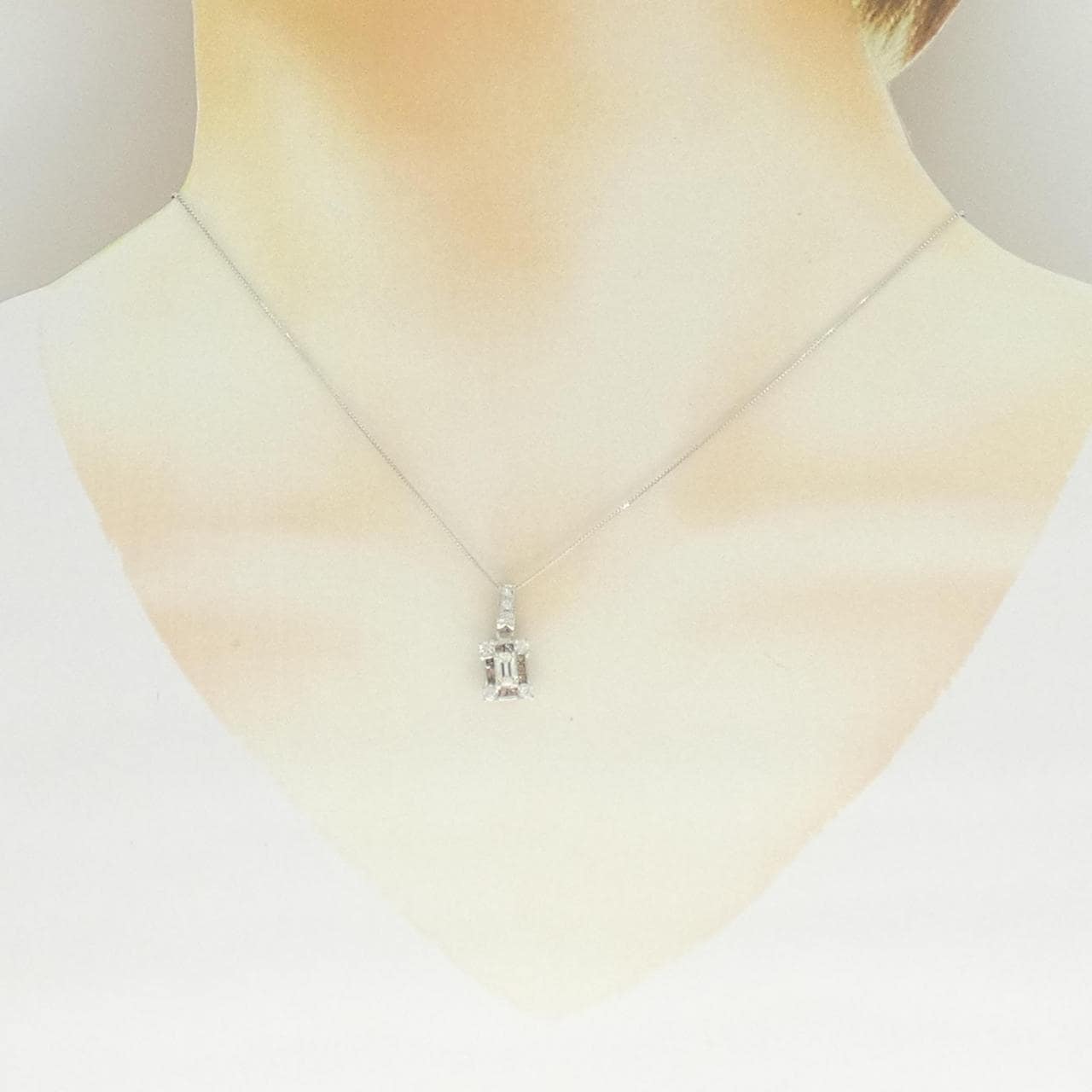 K18WG ダイヤモンド ネックレス 0.334CT