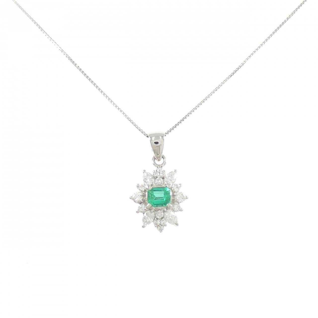 PT900/PT850 エメラルド ネックレス 0.24CT