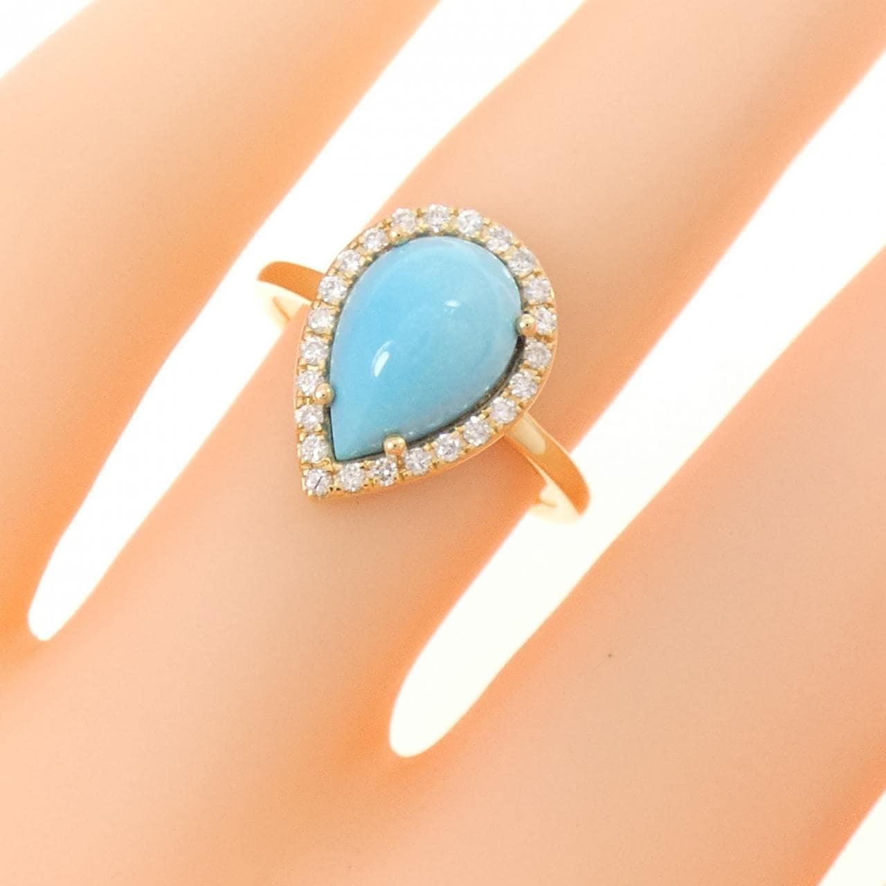 【新品】K18YG ターコイズ リング 2.31CT