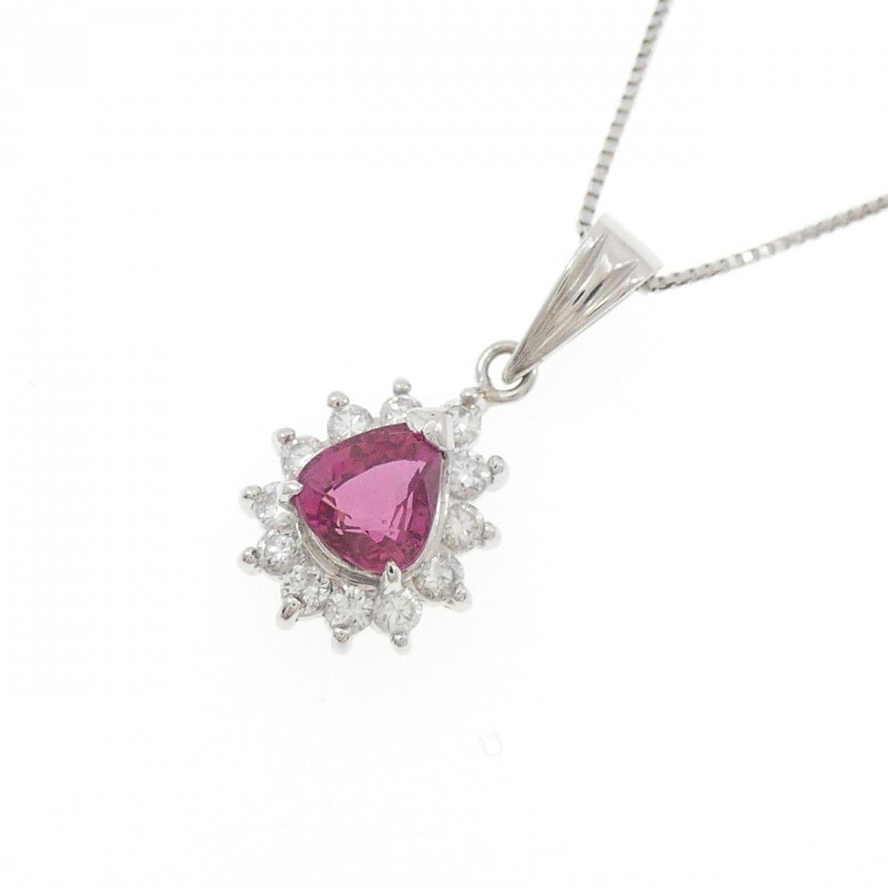 PT900/PT850 ルビー ネックレス 0.805CT