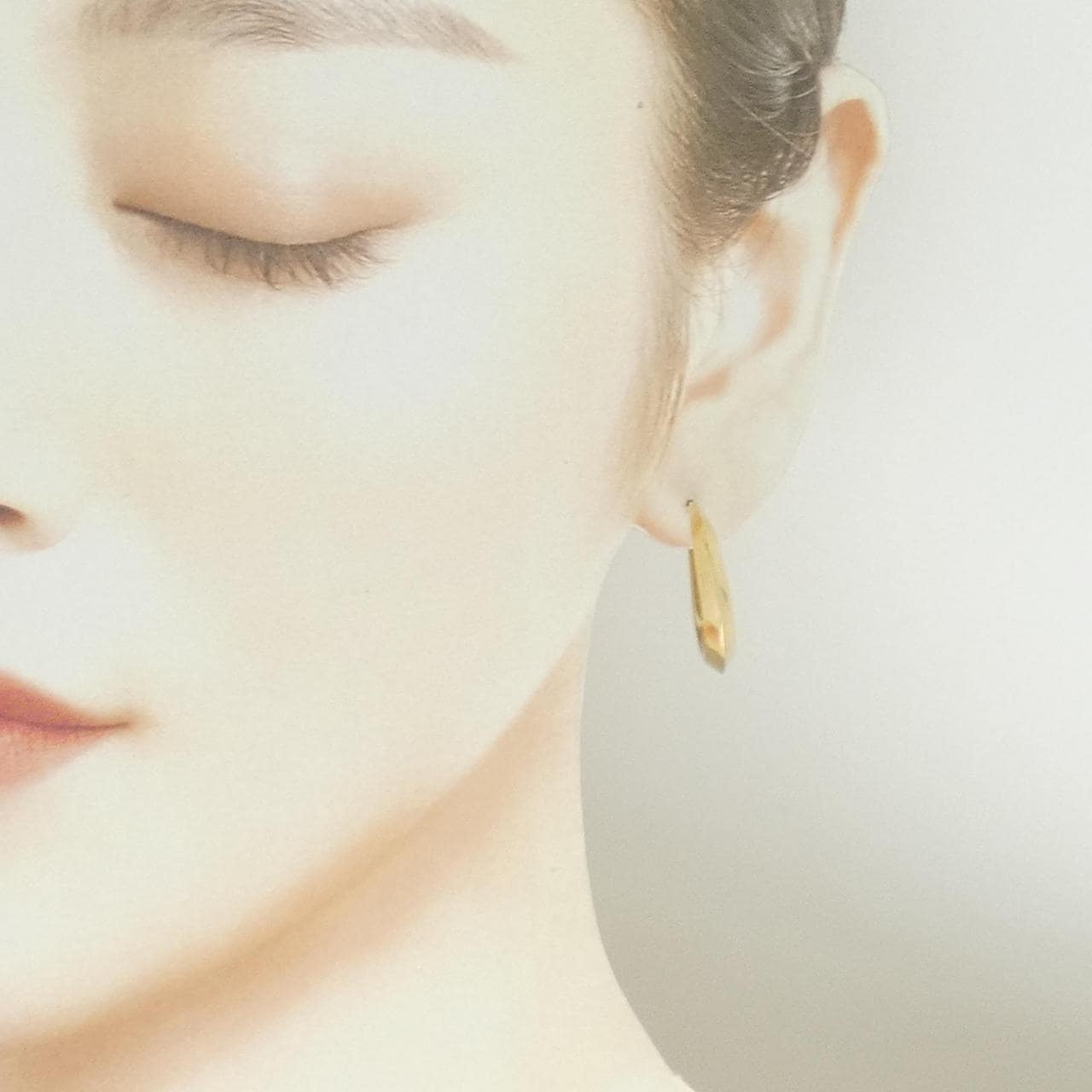 K18YG フープ ピアス