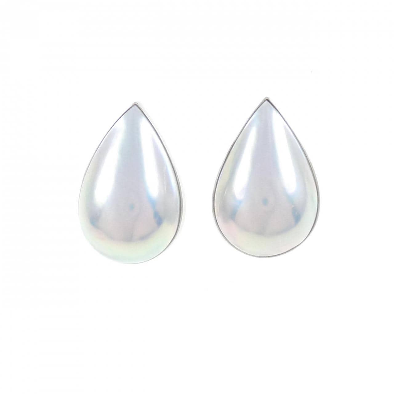 K18WG Mabe pearl earrings