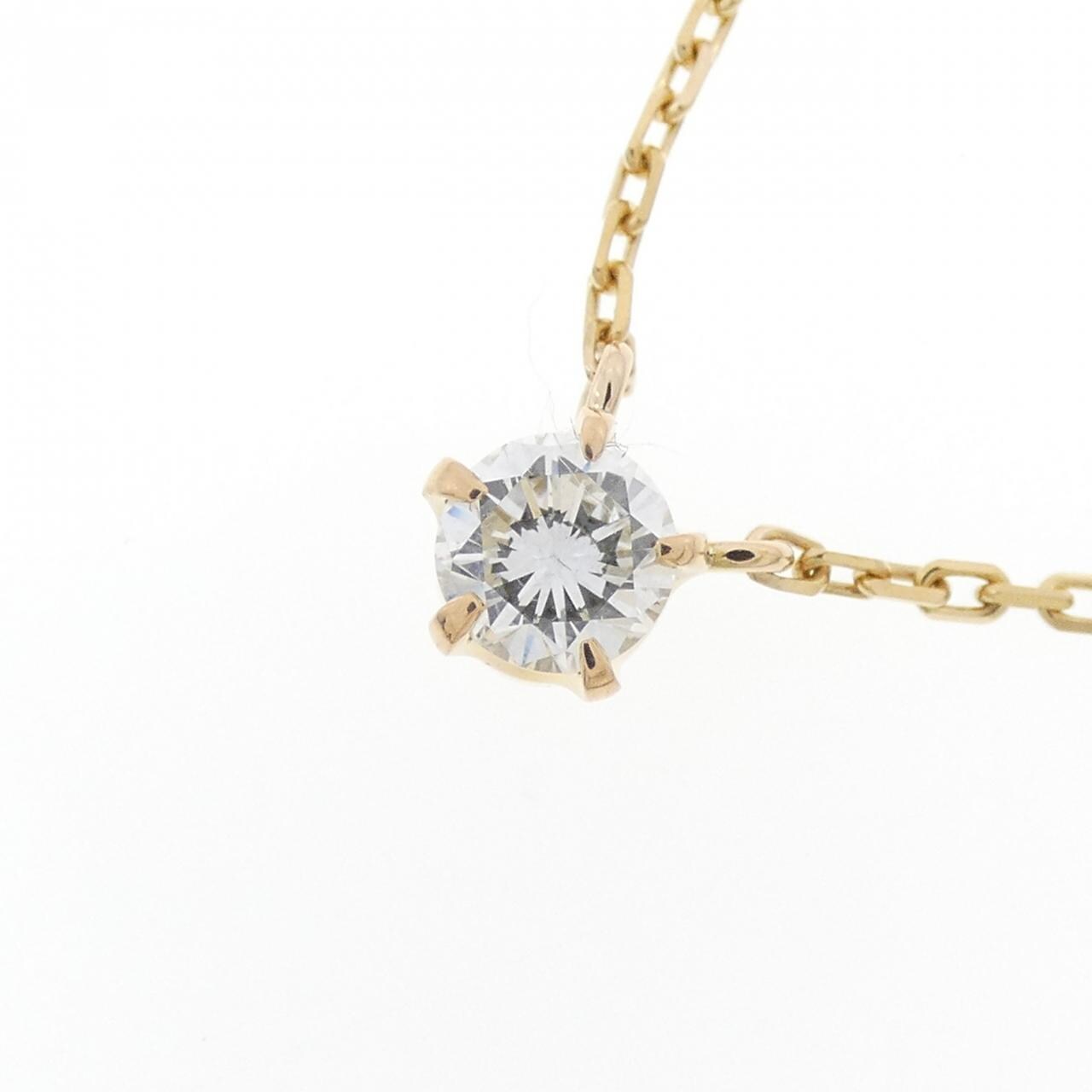 K18YG ソリティア ダイヤモンド ネックレス 0.39CT