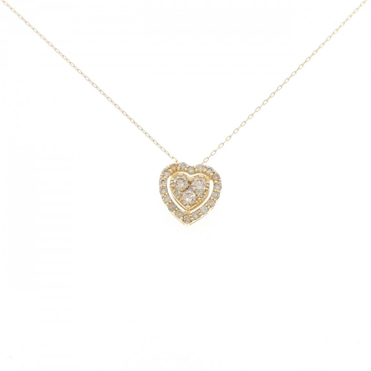 K18YG ハート ダイヤモンド ネックレス 0.30CT