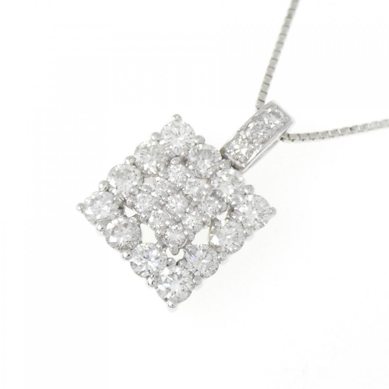 K18WG ダイヤモンド ネックレス 1.00CT