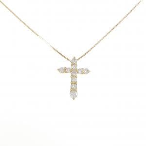 K18YG クロス ダイヤモンド ネックレス 0.51CT