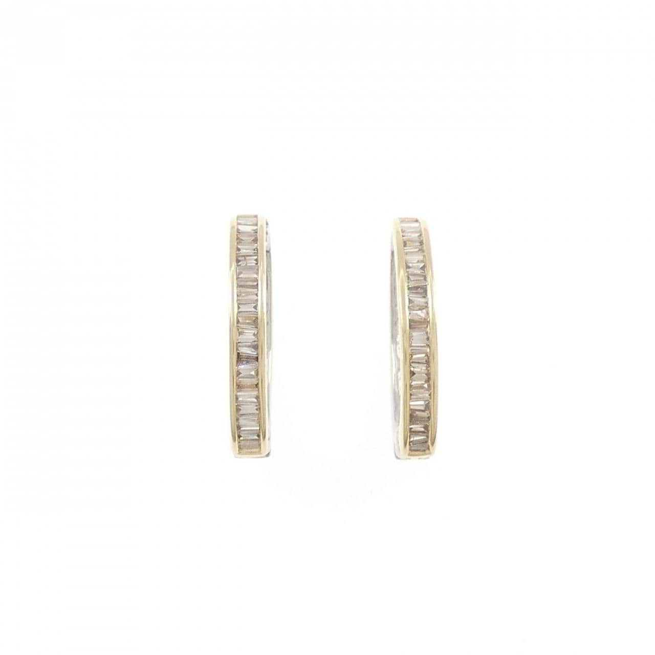 K18YG/PT950 ダイヤモンド イヤリング 0.90CT