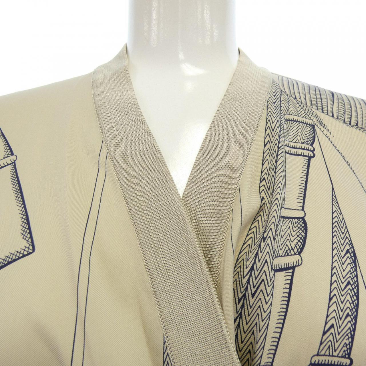 エルメス HERMES ZOUAVES ET DRAGONS *17-7762 ツイルレーヌ ロングカーディガン