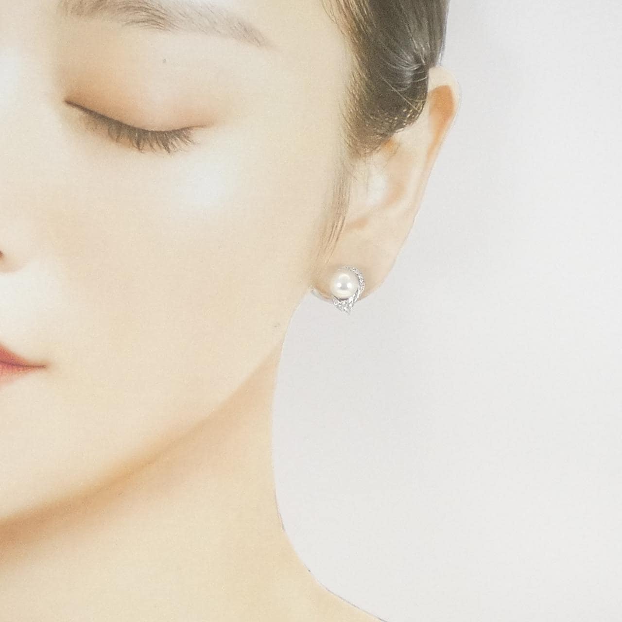 PT900 アコヤパール ピアス 7.6mm