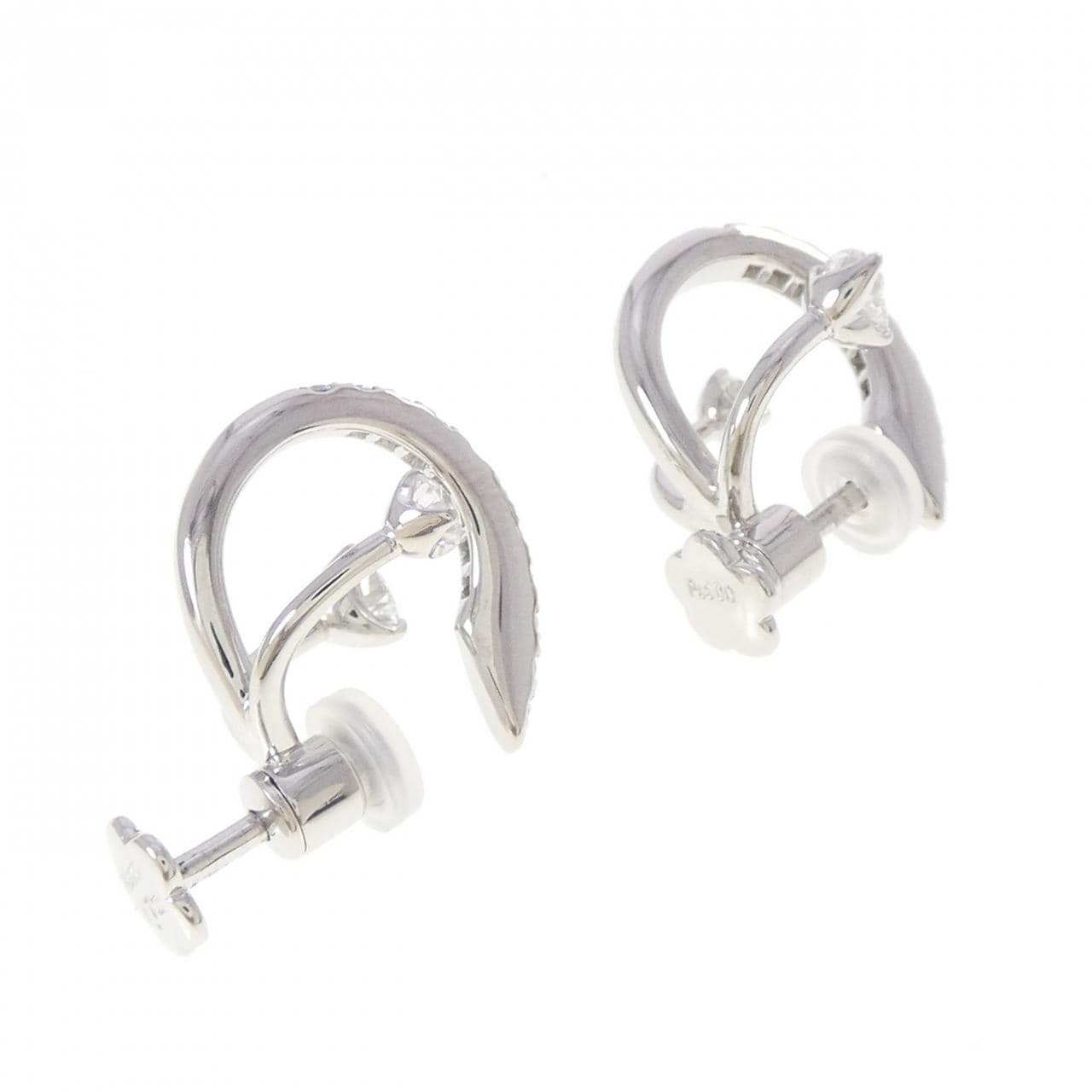 PT900 ハート ダイヤモンド イヤリング 0.72CT
