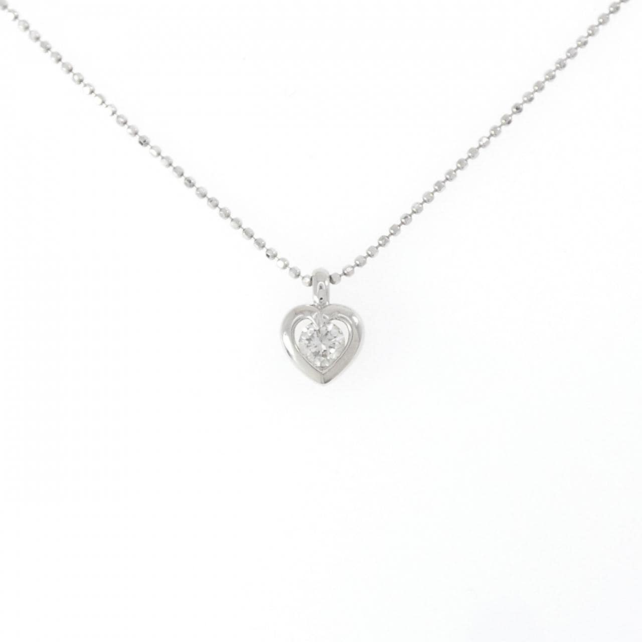 PT900/PT850 ハート ダイヤモンド ネックレス 0.20CT