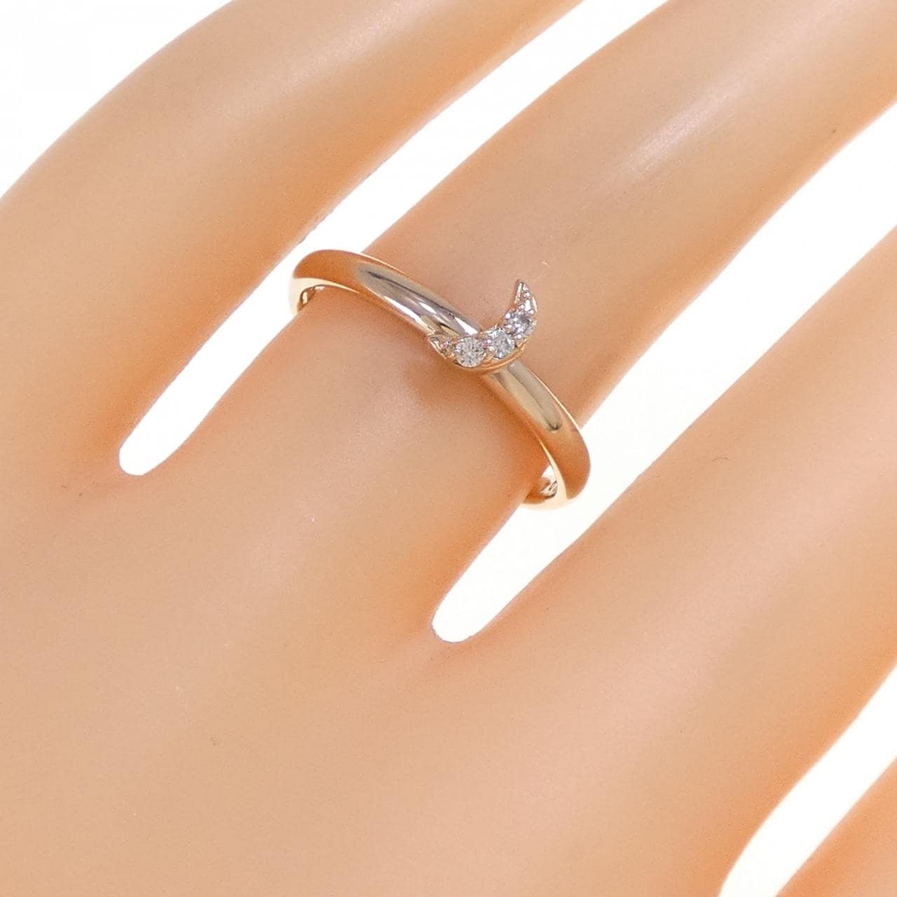 K18PG ムーン ダイヤモンド リング 0.04CT
