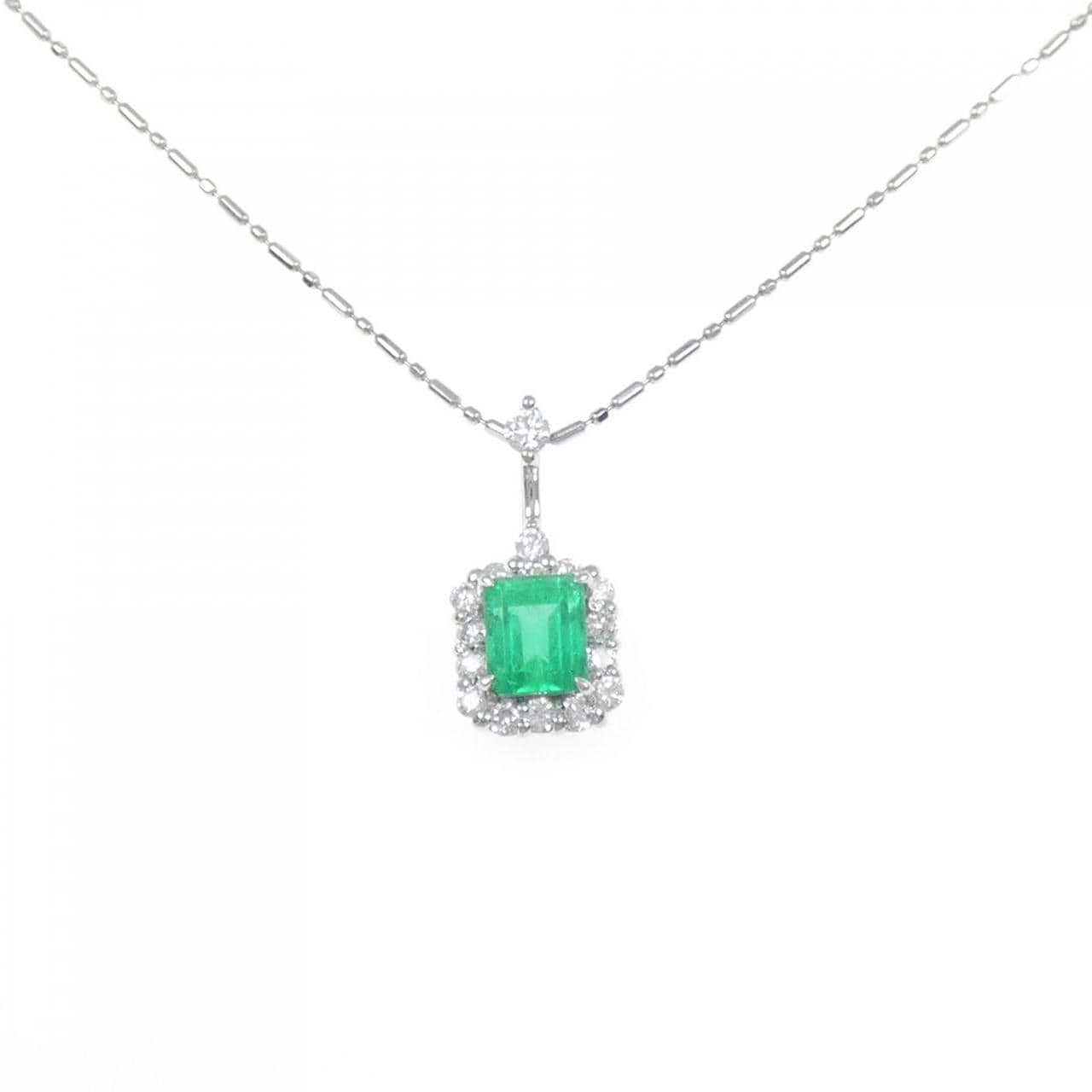 PT900/PT850 エメラルド ネックレス 0.80CT