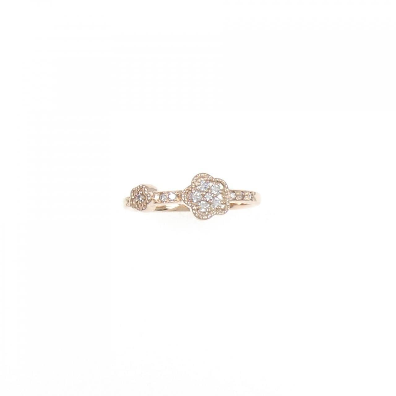 K10PG flower Diamond ring 0.11CT