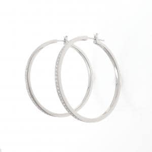K18WG フープ ダイヤモンド ピアス 1.00CT