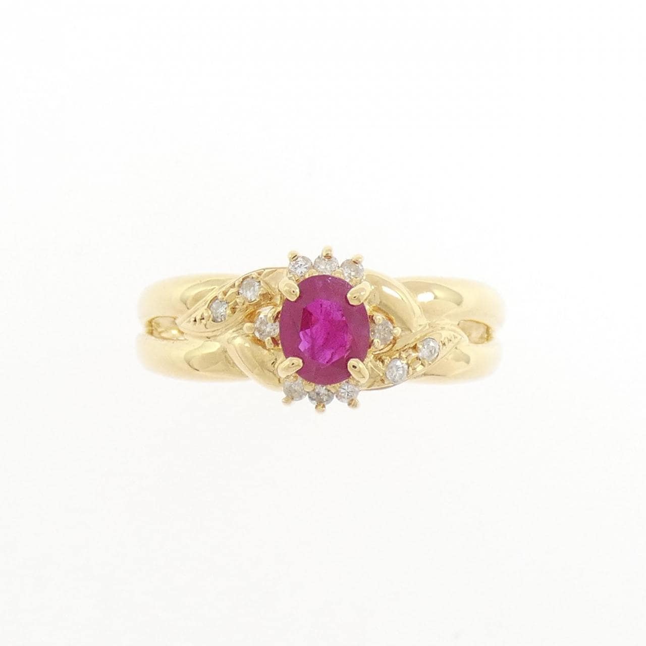K18YG ルビー リング 0.50CT