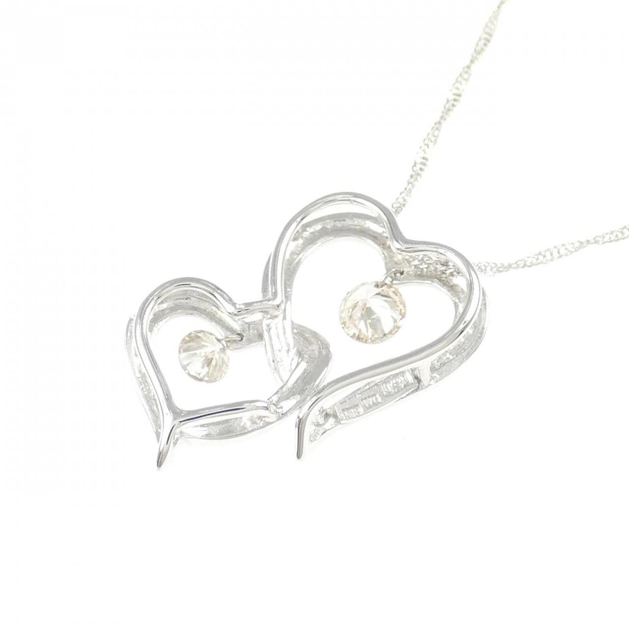 K18WG ハート ダイヤモンド ネックレス 0.30CT