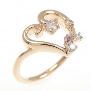 K10PG ハート サファイヤ リング 0.03CT