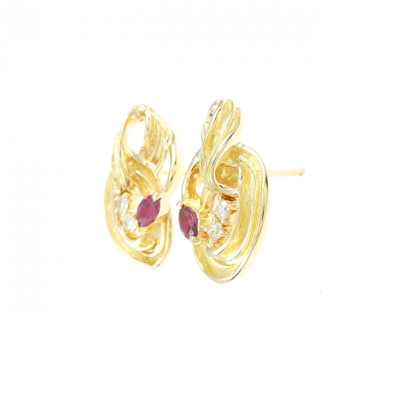 K18YG ルビー ピアス 0.32CT