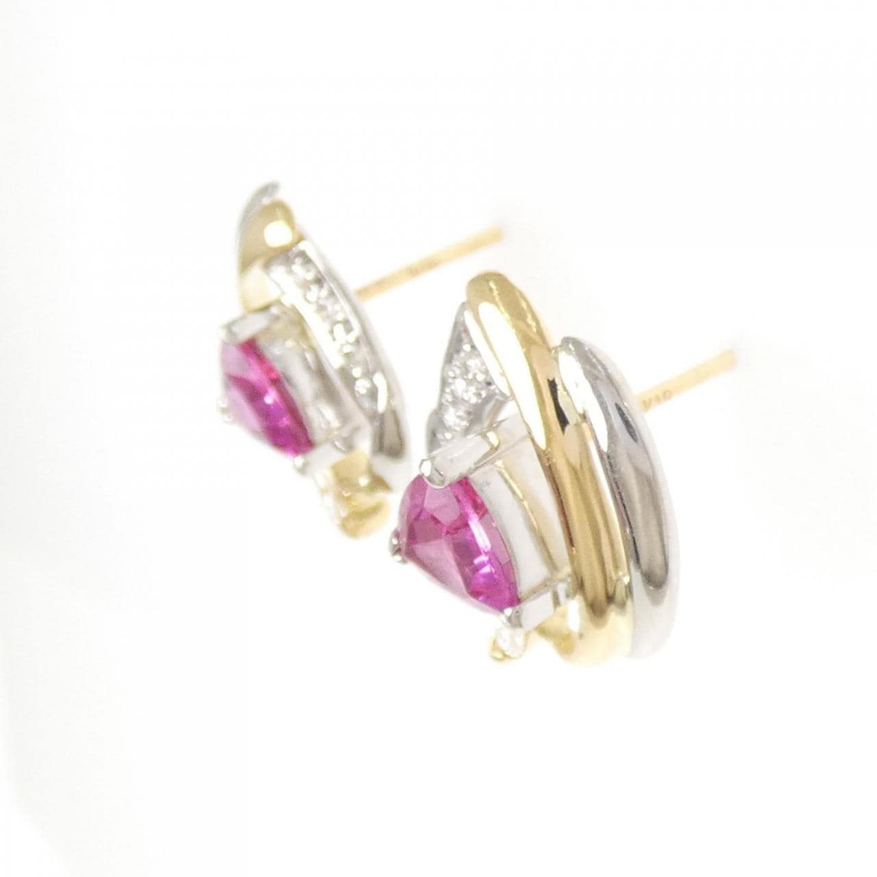 K18YG/PT トルマリン ピアス 1.20CT