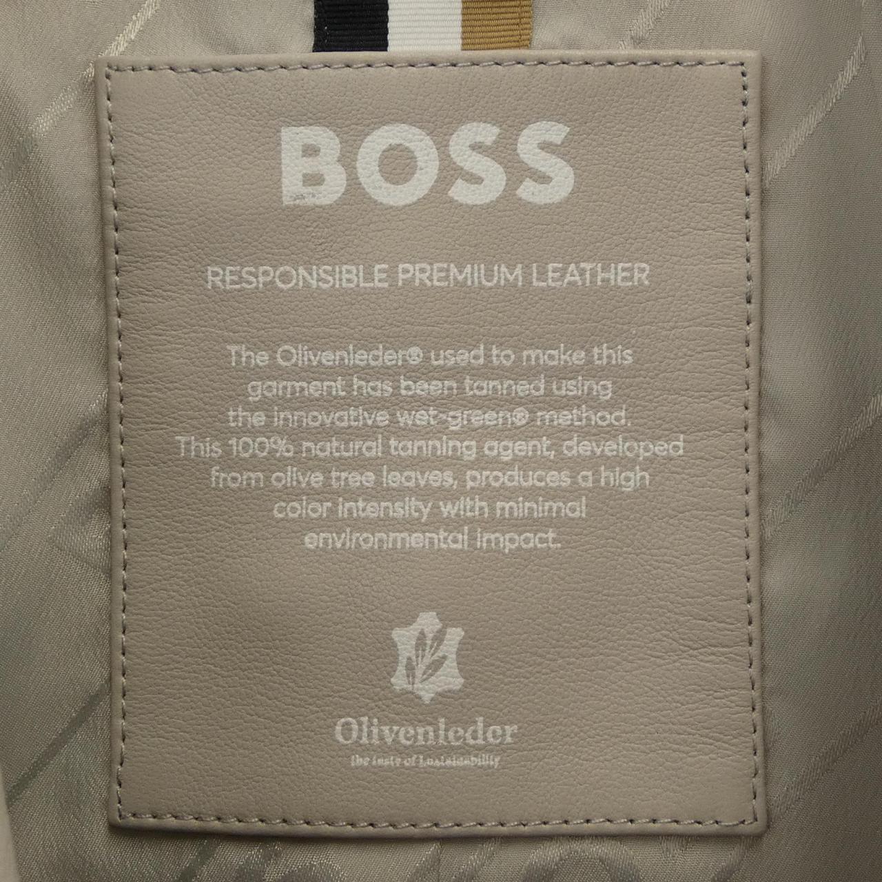 ヒューゴボス HUGO BOSS レザーライダースジャケット