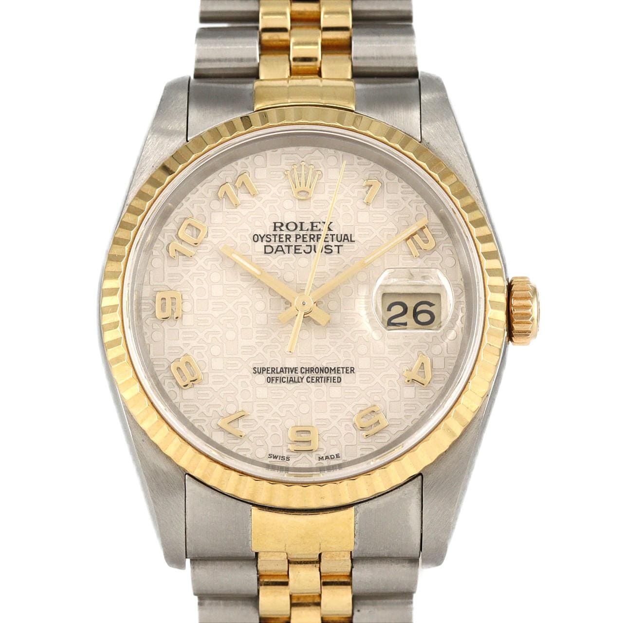 【ノーメンテナンス特価】ロレックス デイトジャスト 16233 SSxYG 自動巻 L番