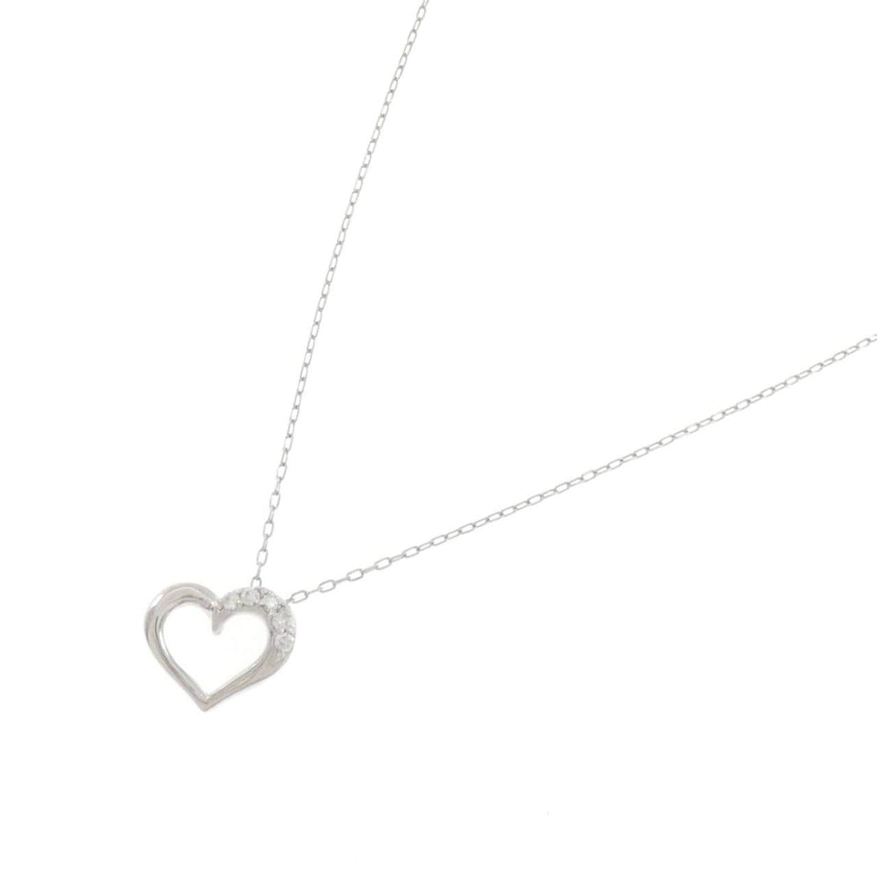 PT900/PT850 ハート ダイヤモンド ネックレス 0.04CT
