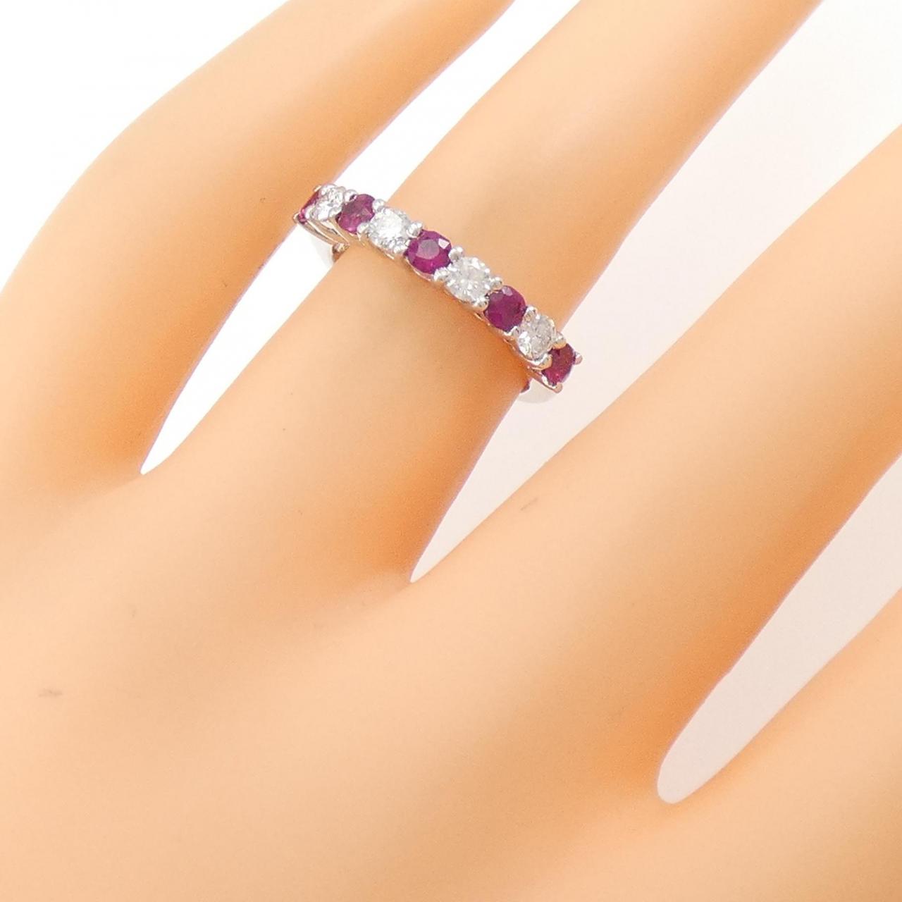 K18WG ruby ring 0.52CT