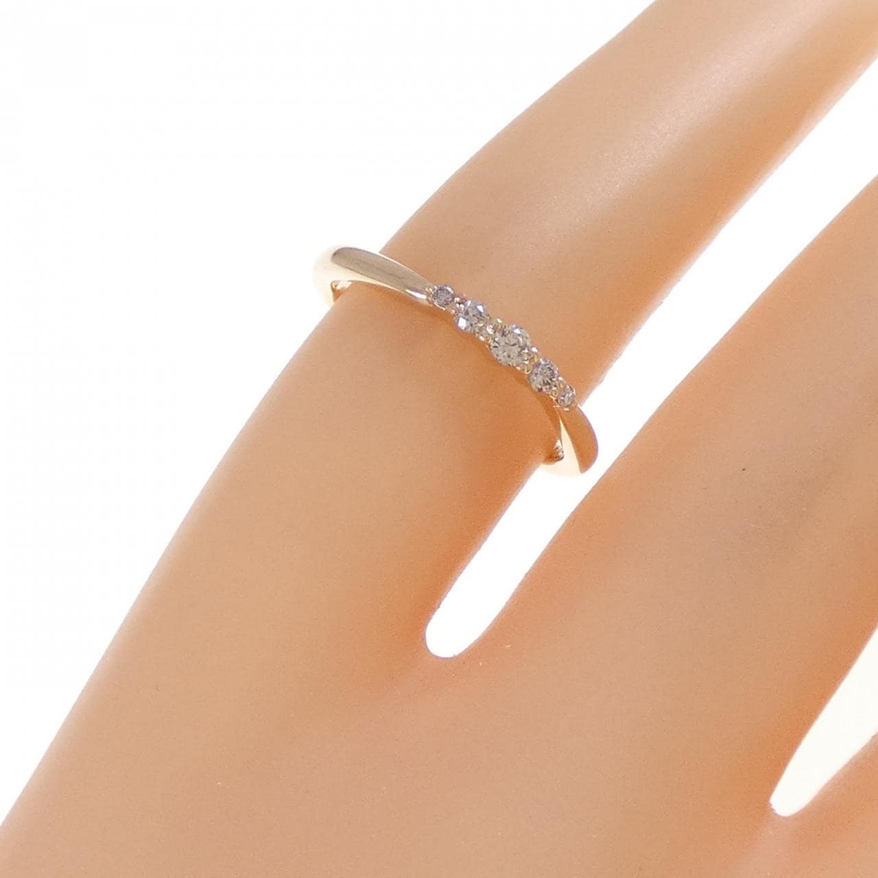 K10PG ダイヤモンド ピンキーリング 0.05CT