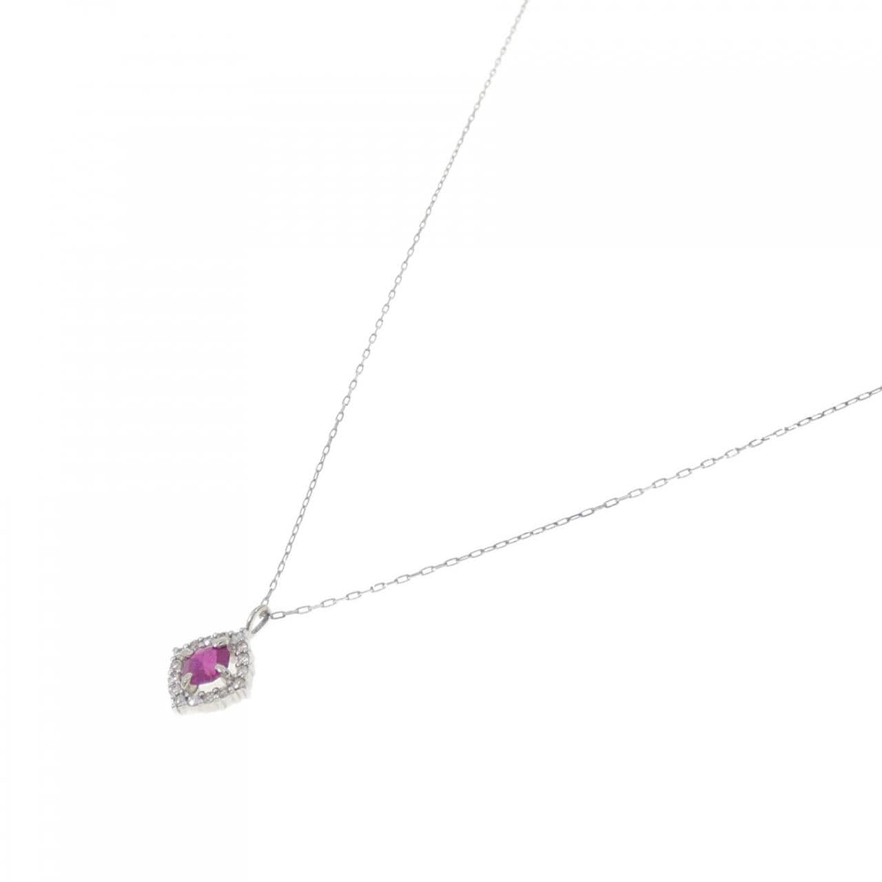 【新品】PT950/PT900 ルビー ネックレス 0.25CT
