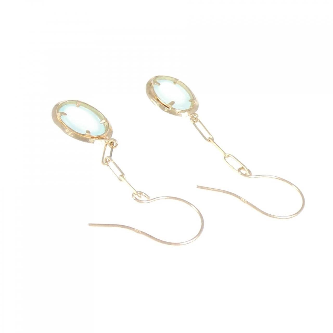 [BRAND NEW] K10YG Chalcedony Earrings