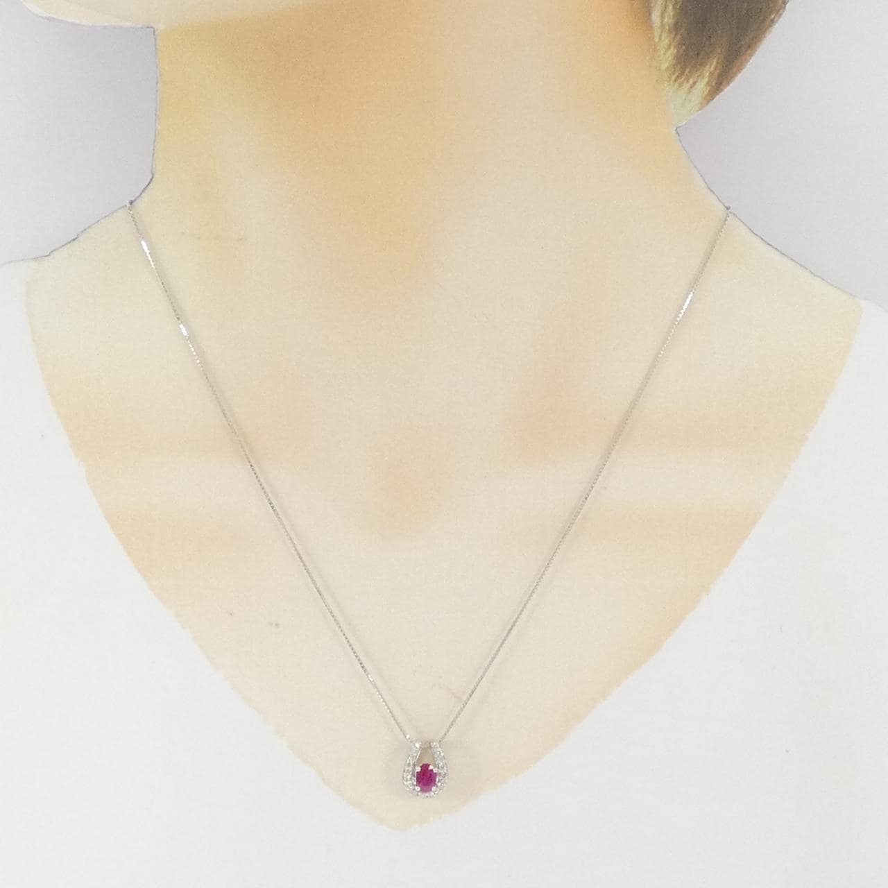 K18WG ルビー ネックレス 0.50CT