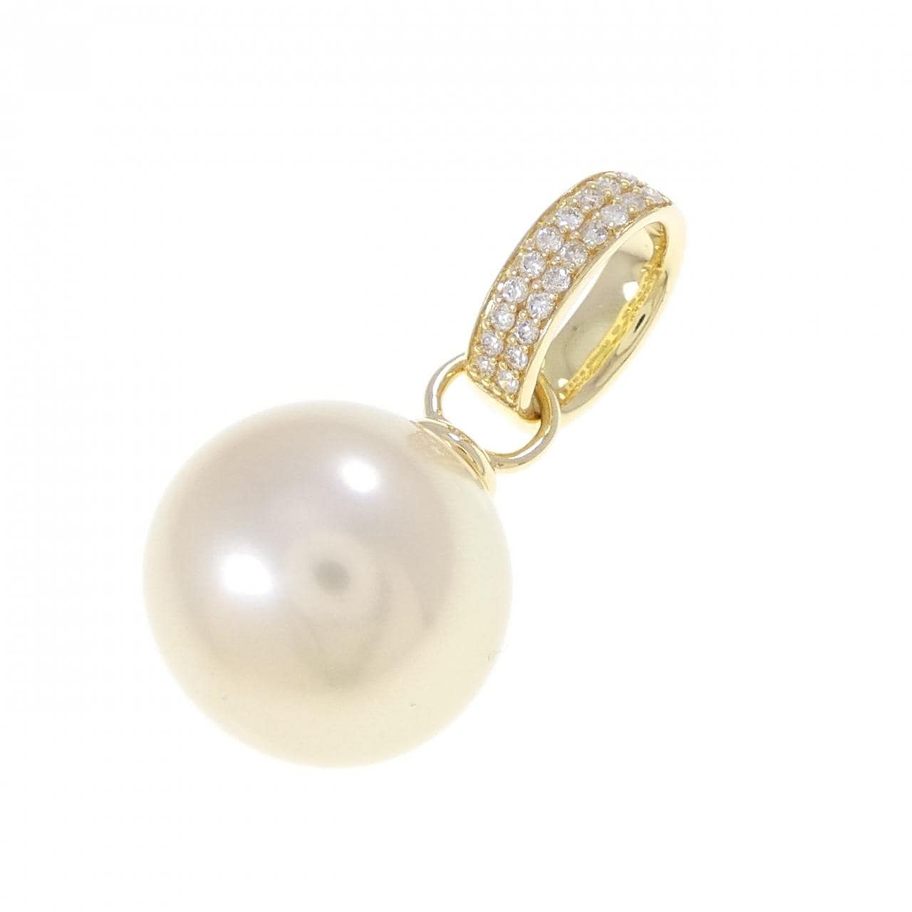 K18YG 白蝶パール ペンダント 14mm