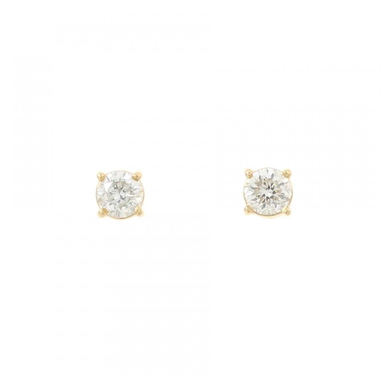 K18YG ソリティア ダイヤモンド ピアス 0.859CT