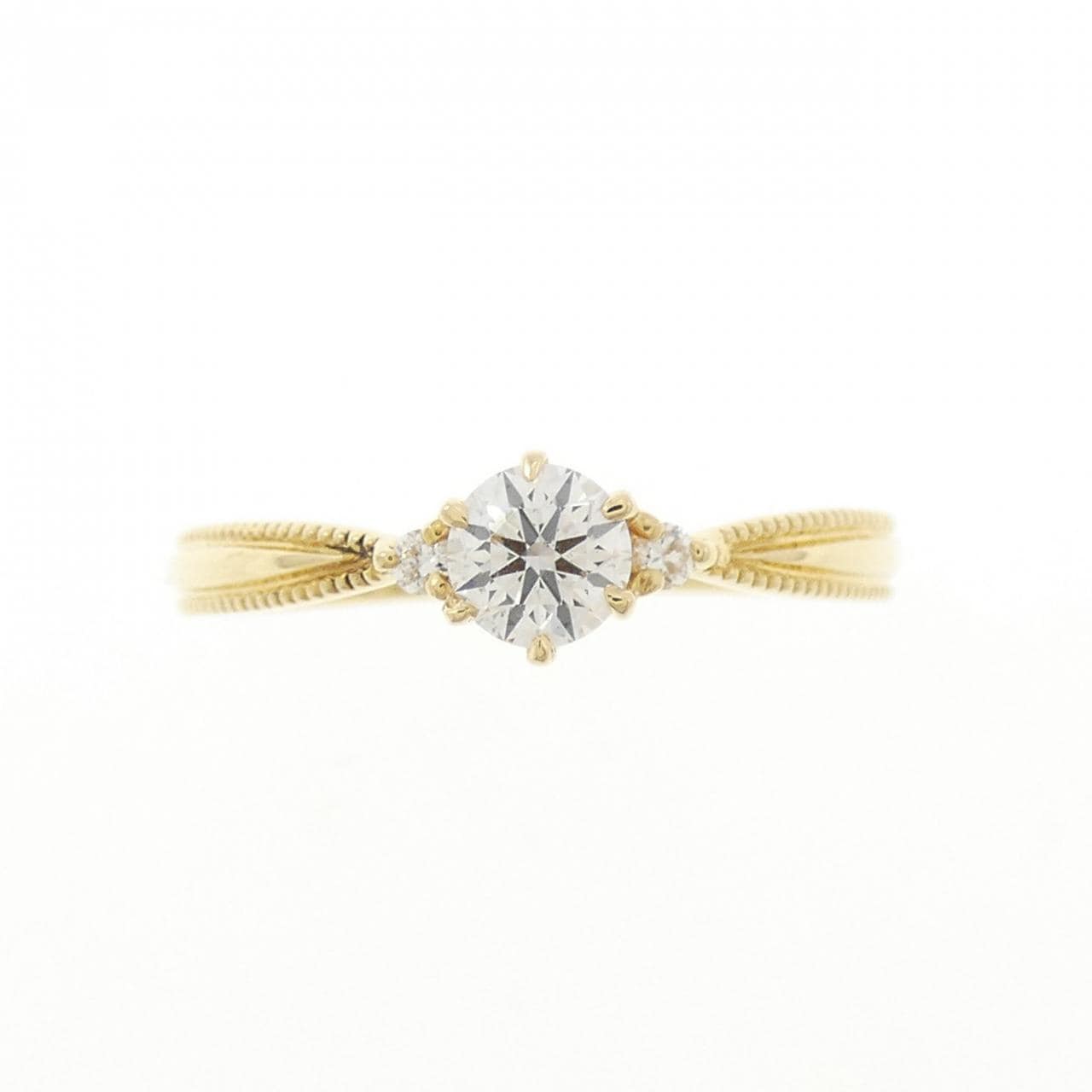 K18YG ダイヤモンド リング 0.230CT F SI1 3EXT H&C