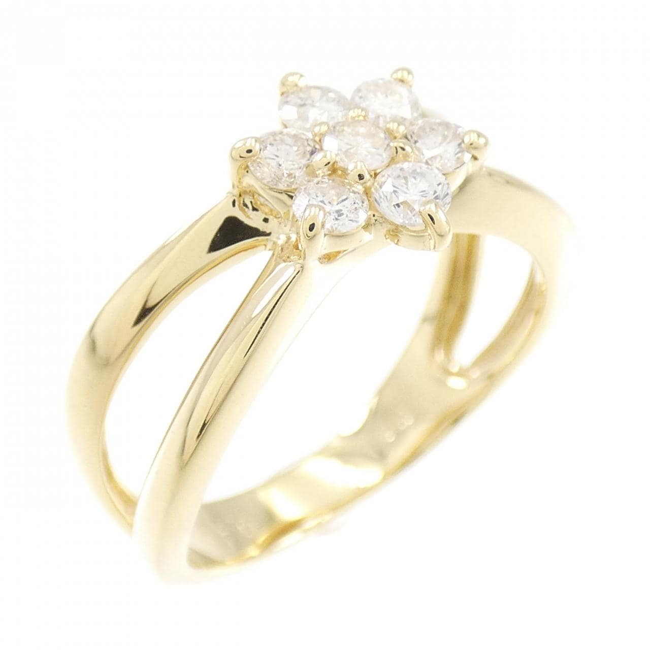 K18YG flower Diamond ring 0.36CT