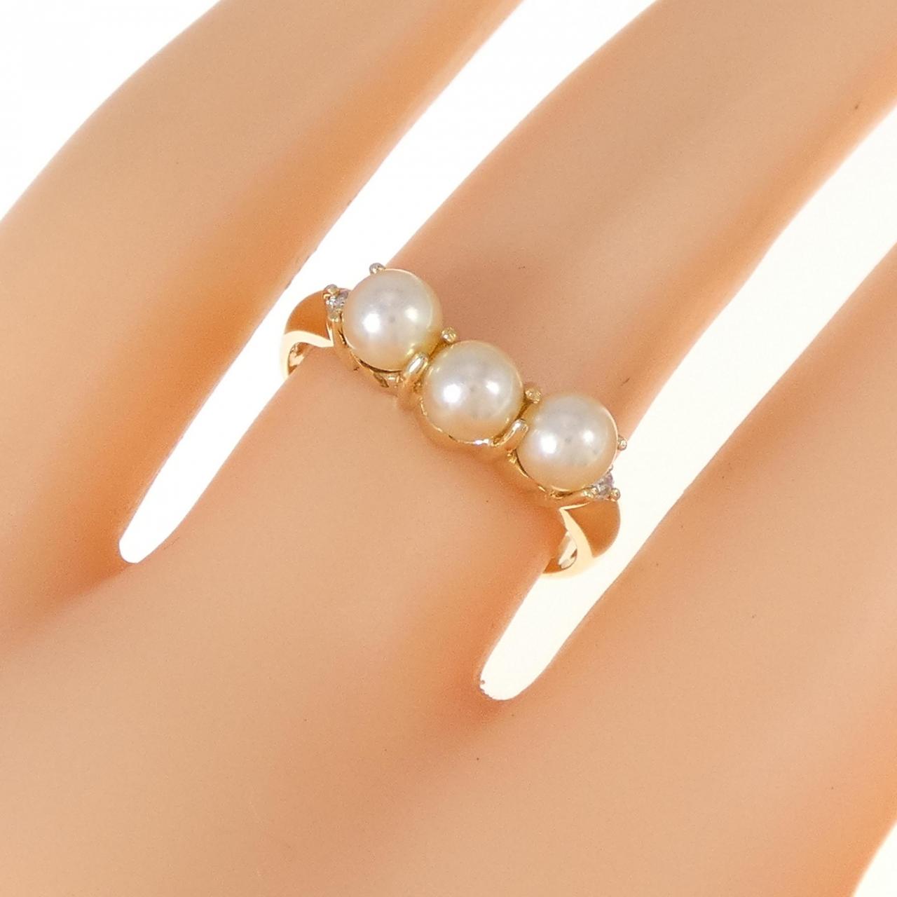 K18YG Akoya pearl ring