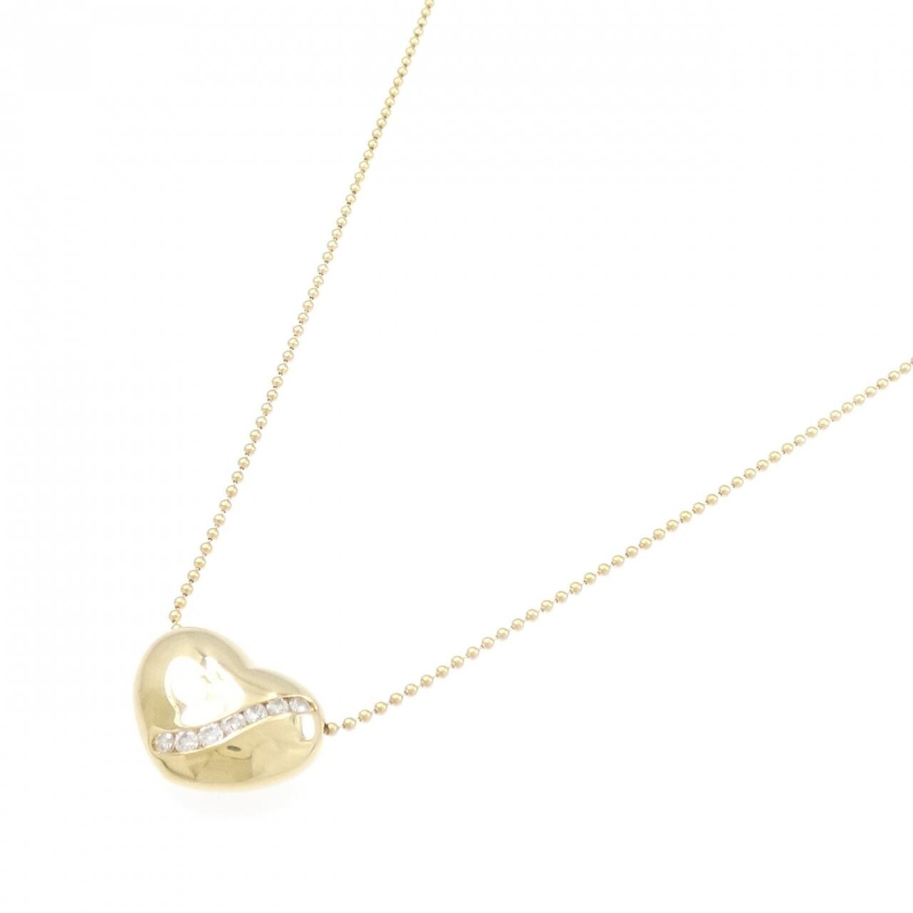 K18YG ハート ダイヤモンド ネックレス 0.18CT