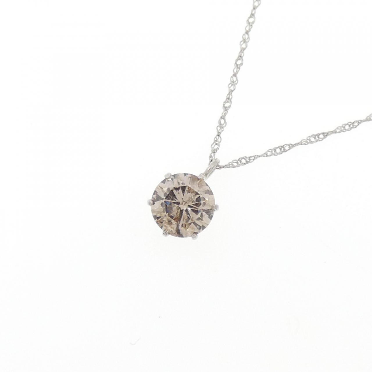 PT999/PT850 ソリティア ダイヤモンド ネックレス 0.5CT