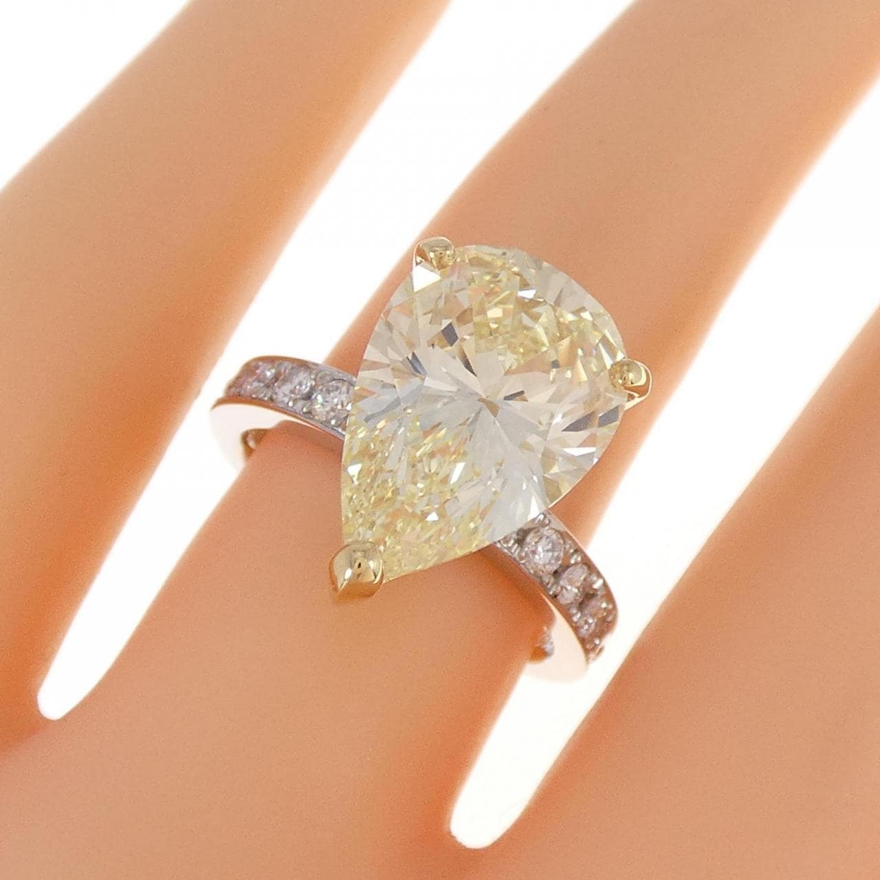 [Remake] PT/K18YG Diamond Ring 5.406CT LY VS2 Pear Shape
